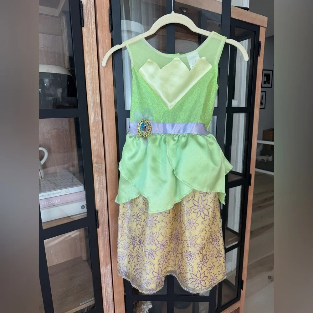 Disney Tiana Princess dress costume glitter toddler girl glitter & the frog